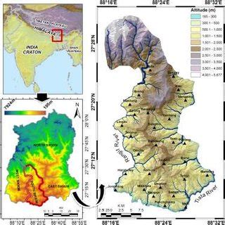 study map showing altitude  scientific diagram