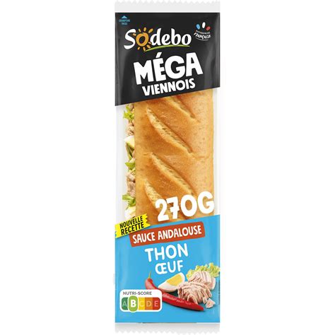 Sandwich Baguette M Ga Viennois Thon Uf Et Sauce Andalouse Sodebo La