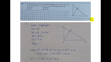 In Figura Alaturata Abc Este Un Triunghi Dreptunghic A Grade Iar