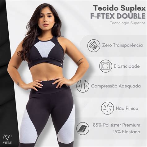 Conjunto Fitness Cal A Legging E Top Academia Zero Transparencia Vi Re