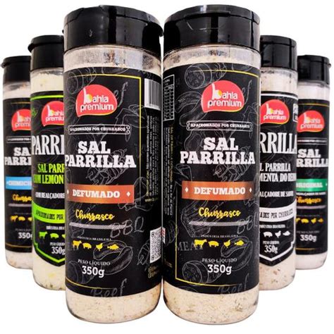 Kit 6 Sal De Parrilla Defumado Temperado Churrasco Completo Gourmet