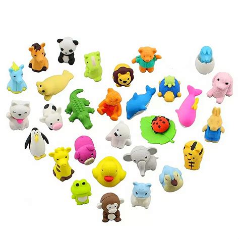 Lzy875 Animal Pencil Erasers Bulk Kids Desk Pet Puzzle Eraser For Party