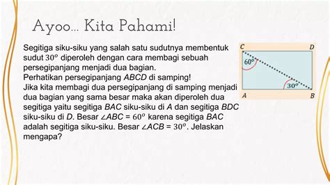 Teorema Pythagoras Menentukan Perbandingan Sisi Segitiga Bersudut Istimewa Pertemuan 5 Ppt