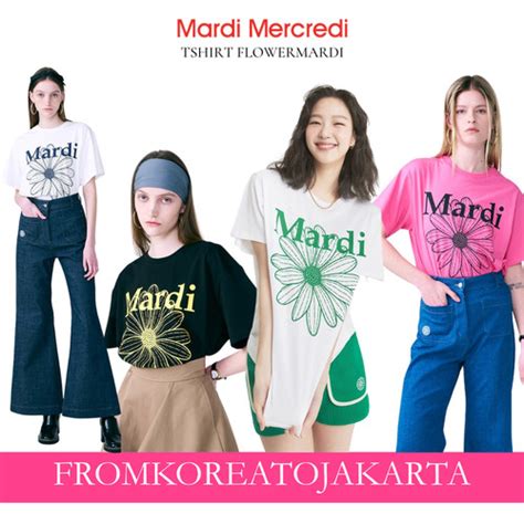 Jual Mardi Mercredi Tshirt Flowermardi White Violet Kab Tangerang