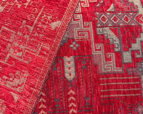 Dark Red Upholstery Fabric Turkish Fabric By The Yards Turkish Fabric