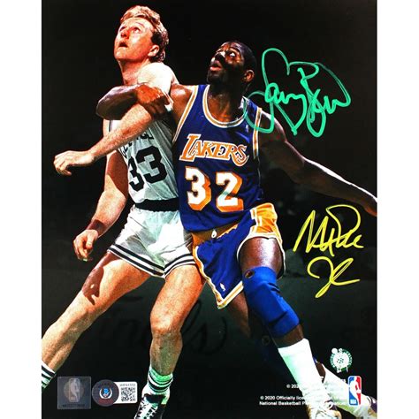 Larry Bird Magic Johnson Signed 8x10 Photo Beckett Pristine Auction