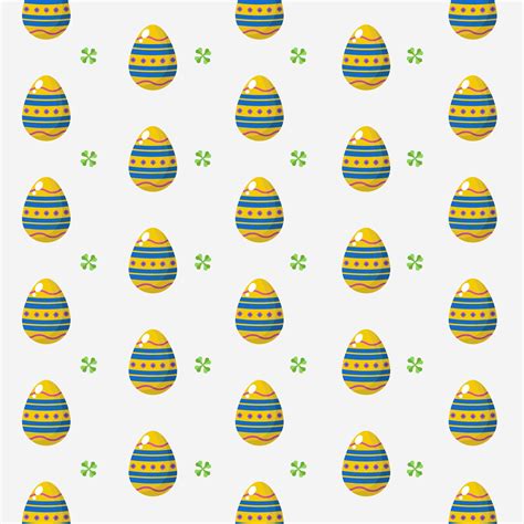 Easter Egg Pattern With Clover Design On White Background 1833919