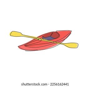 Single Continuous Line Drawing Canoe Trails Stock Vector (Royalty Free) 2256162441 | Shutterstock