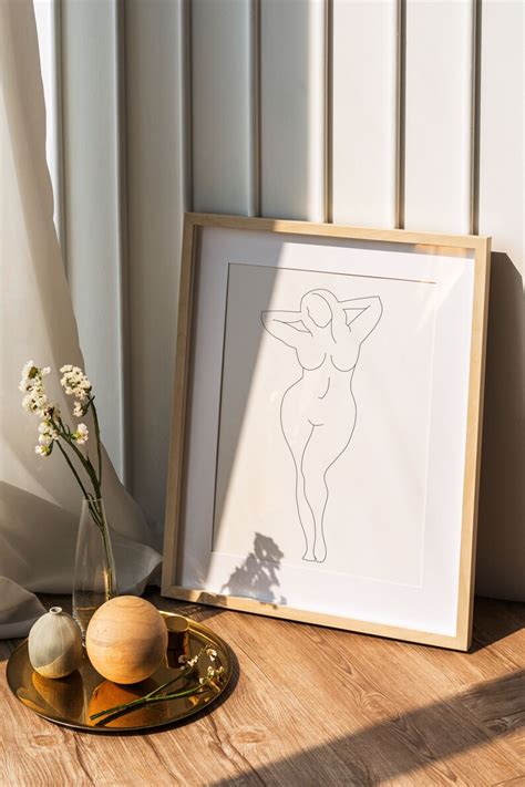 Naked Print Feminist Line Art Boobs Line Drawing Female Wall Art