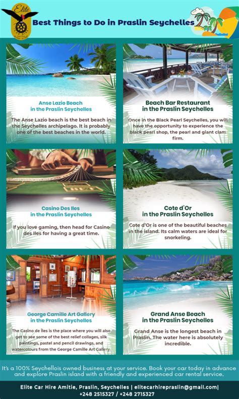 Infographic Best Things To Do In Praslin Seychelles Elite Cars