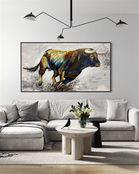 Cuadro Toro artístico pintado a mano C-0106 | Tienda | Deco Bauhaus