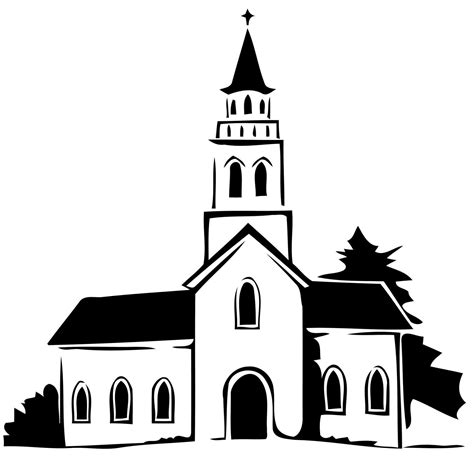 classic small church building black and white silhouette 23621307 ...