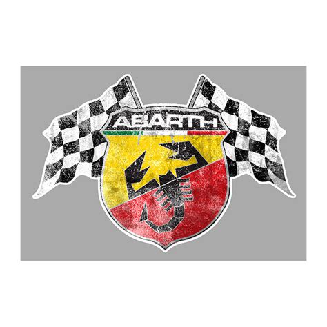 ABARTH Flags Trashed Laminated Decal Cafe Racer Bretagne Clicboutic