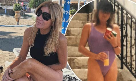 Michelle Collins 62 Shows Off Her Age Defying Figure As She Recreates A High Waisted Swimwear