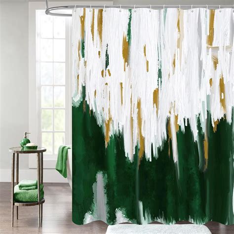 Amazon.com: MitoVilla Dark Green Shower Curtains for Chic Modern ...