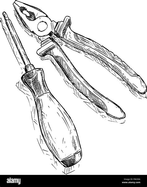 Flat Screwdriver Drawing