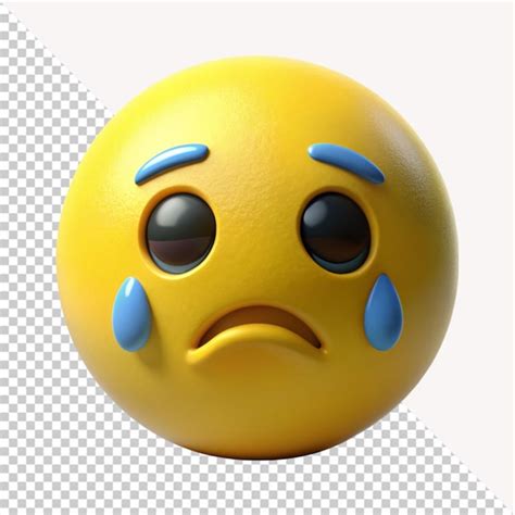 Sad face emoji on transparent background | Premium AI-generated PSD