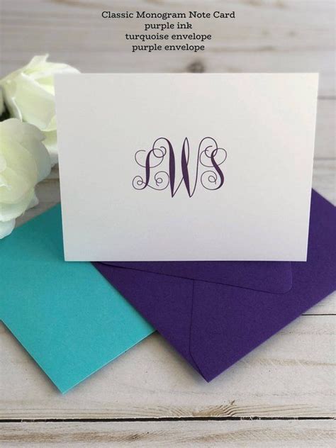 Personalized Note Card Set Personalized Stationary Cards Monogram