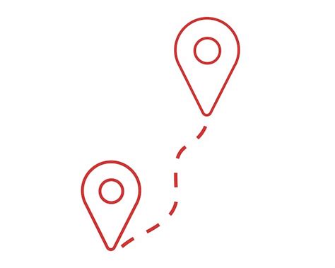 Premium Vector Route Location Icon Two Pins Red Pointer Flat Design