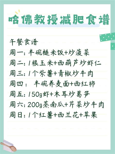 哈佛教授28天减肥食谱🔥完整还原版㊙️