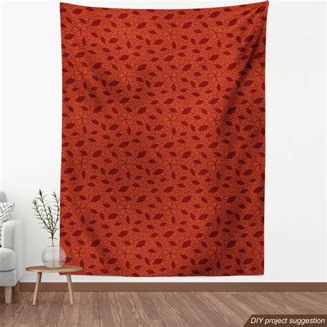 Burnt Orange Sofa Upholstery Fabric By The Yard Leafage Pattern With