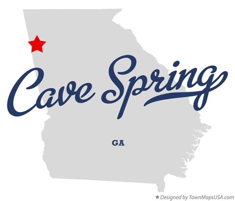 Map of Cave Spring, GA, Georgia