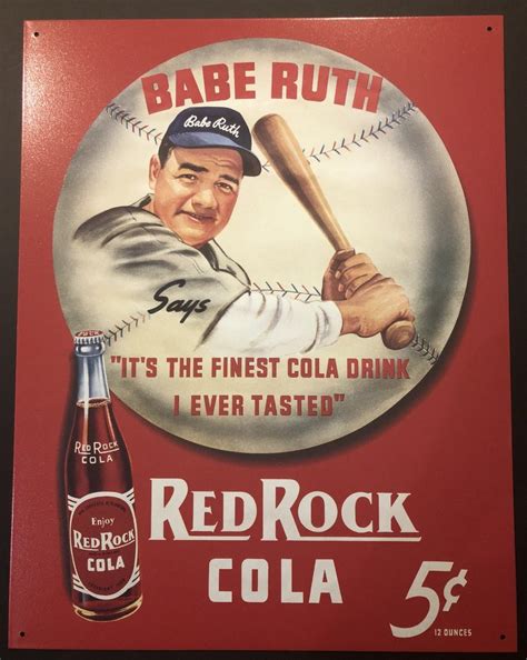 Babe Ruth Red Rock Cola Tin Sign Babe Ruth Birthplace Museum Baltimore Md