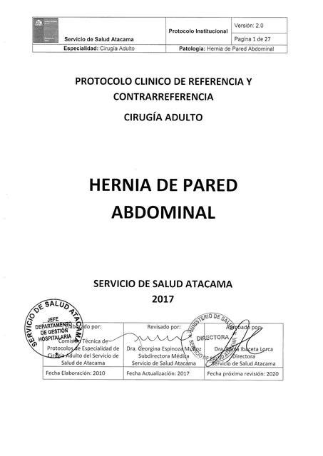 Protocolo Hernia De Pared Abdominal Hilda Cruz Udocz