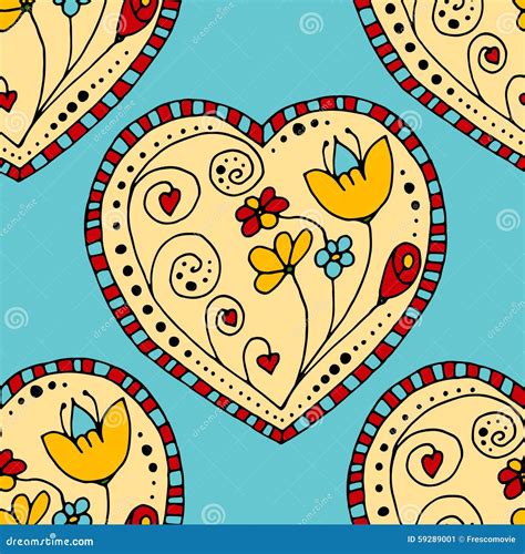 Seamless Pattern Hearts Stock Vector Illustration Of Design 59289001