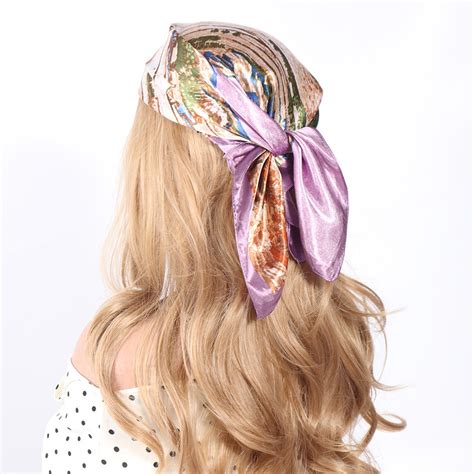 Custom Silk Head Scarf With Digital Print China Mulberry Silk