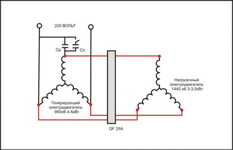 Схема включения двигателя через конденсатор Подключение асинхронного двигателя на 220 с