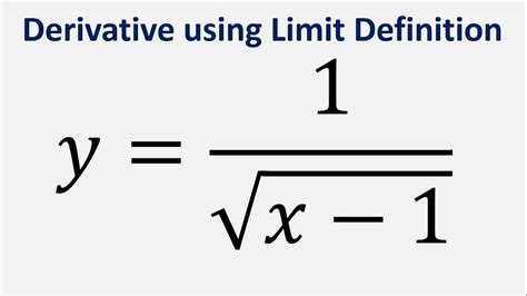 Derivative Using Limit Definition Y 1 Sqrt X 1 YouTube