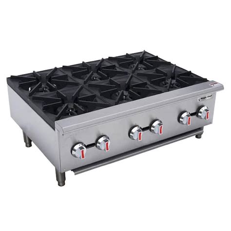 Magic Chef 36 In Commercial 6 Burner Countertop Gas Hotplate In