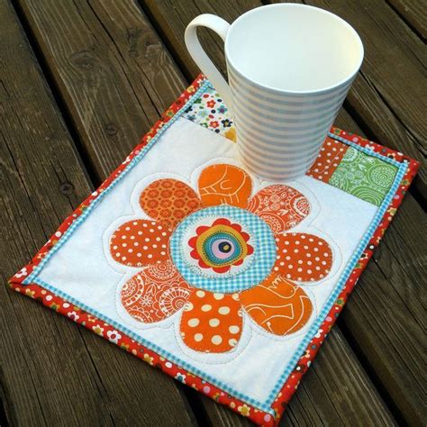 Flower Power Mug Rug Mug Rug Patterns Mug Rug Mug Rugs