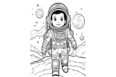 Astronaut Coloring Page Grafik Von Craftable Creative Fabrica