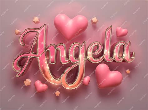 Premium Vector Angela Name Logo Design Background Angela Name