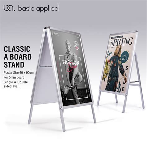 Classic A Board Silver Poster Stand Udo Basic Applied