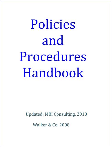 Policies And Procedures Manual Templates 7 Word And Pdf Standard