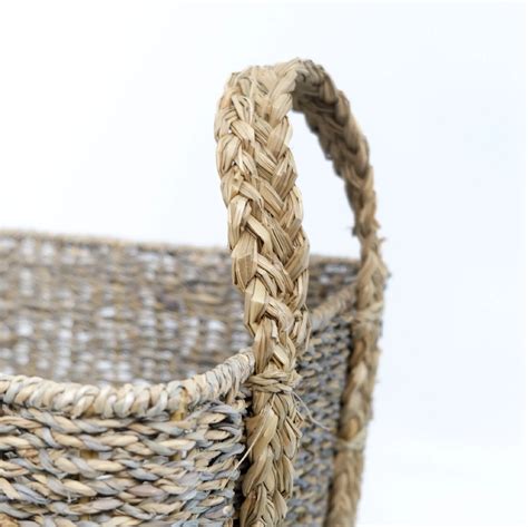 Macrame Large Seagrass Storage Basket Decorations High Quality