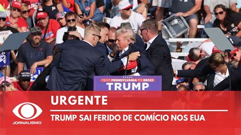 Trump sai ferido de comício nos Estados Unidos Jornal da Band YouTube