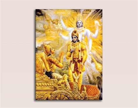 Buy Mpro Tech Unframed Canvas Gita Sri Krishna Arjun Mahabharat