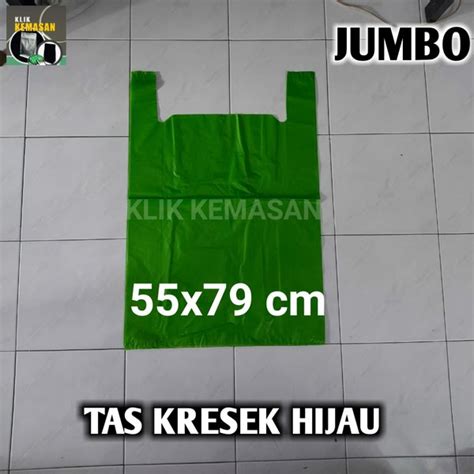 Jual TAS KRESEK HIJAU BESAR JUMBO 55X79CM KANTONG SAMPAH PLASTIK