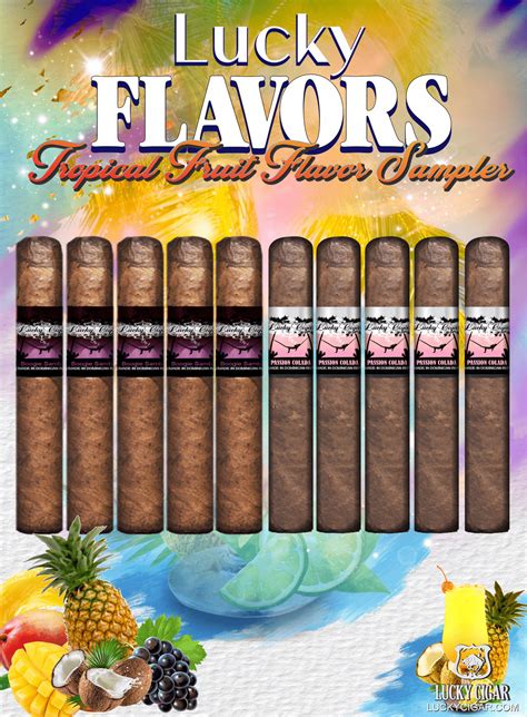 Flavored Cigars Lucky Flavors 10 Piece Tropical Fruit Sampler Lucky Cigar