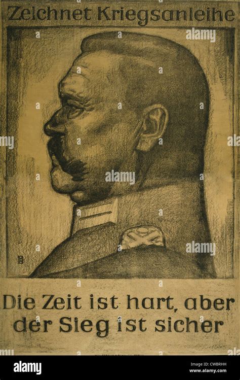 German World War I Poster With A Portrait Profile Of Field Marshall