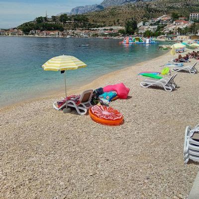 Podgora beach Plaža Podgora Split Dalmatia County Croatia see