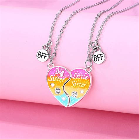 Collier Best Friend Collier Bff pour 2 Filles Collier Amitié Cœur