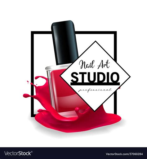 Nail Art Studio Logo Design Template Royalty Free Vector