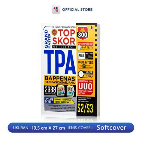 Jual Buku Tes Potensi Akademik Tpa Grand Master Top Skor Tpa Bappenas