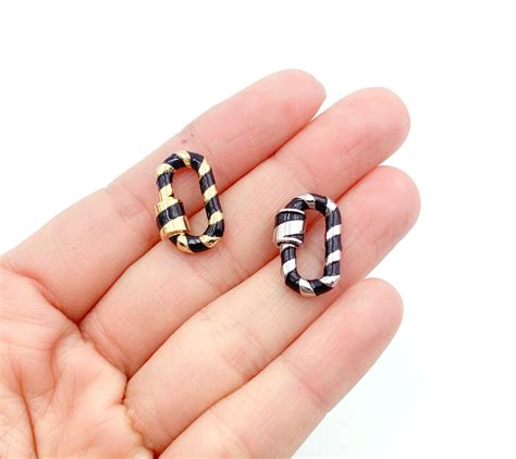 Small Oval Shape Enamel Screw Clasp Carabiner Screw Clasp Carabiner