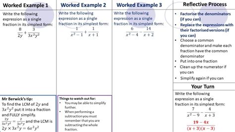 Algebraic Fractions Gcse Berwickmaths